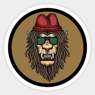 Dreadlocks Lion Sticker